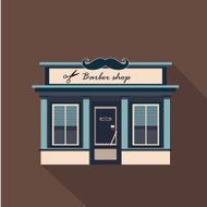 Restaurants and shops facade storefront vector detailed flat N4