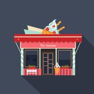 Restaurants and shops facade storefront vector detailed flat N6