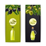 Olive oil vertical banners set N2