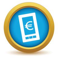 Gold euro phone icon N2