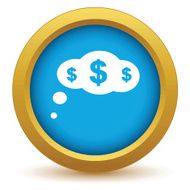 Gold dollar cloud icon N2