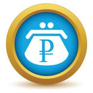 Gold rouble purse icon N2