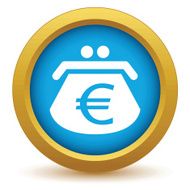 Gold euro purse icon N2