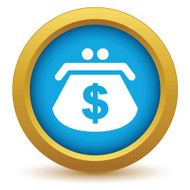 Gold dollar purse icon N2