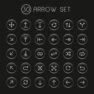 trendy thin line arrows set