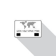 Credit card icon isolated on white background with shadow Vector N3