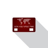 Credit card icon isolated on white background with shadow Vector N4