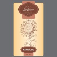 Vector sunflower oil label template