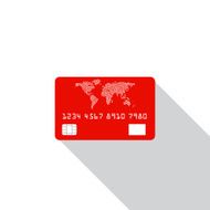 Credit card icon isolated on white background with shadow Eps10