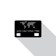 Credit card icon isolated on white background with shadow Eps10 N2