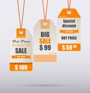 Orange vintage tag for sale template
