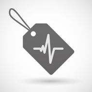 Shopping label icon with a heart beat sign