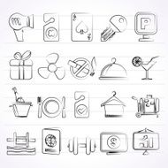 Hotel and motel services icons 2- vector icon set