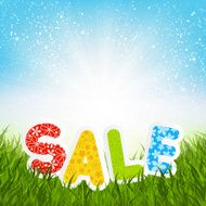 Sale message on green grass N2