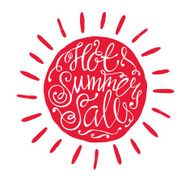 Hand draw lettering of summer