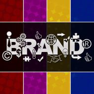 Brand Various Symbols Colorful Background