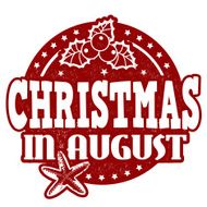 Christmas in august stamp