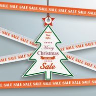 Sale Sticker Lines Christmas Tree Price