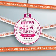 Sale Sticker Lines Christmas Bauble Price