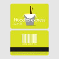 Noodles restaurant Template loyalty card design Flat style vector illustration