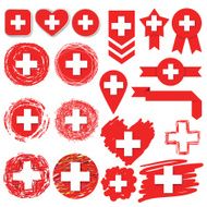 Swiss flag symbol on design element N2