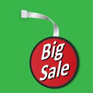 Leyba Big sale on a green background vector illustration