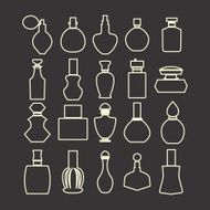 vector isolated silhouette Cosmetics Perfume Bottles