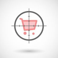 Crosshair icon with a shopping cart