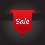 Label sale tag red on a black background stylish vector