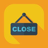 Flat modern design with shadow closed sign