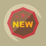 Flat modern design with shadow sticker new banner
