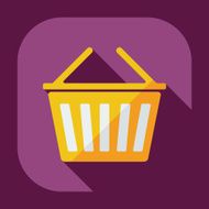 Flat modern design with shadow Shopping cart N2
