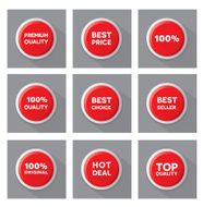 Set of red vector buttons