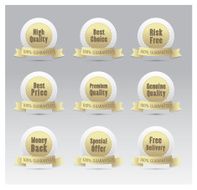 Set of golden vector badges N2