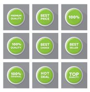 Set of green vector buttons