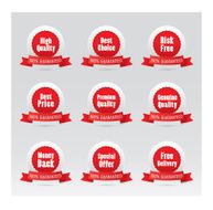 Set of red vector badges N2