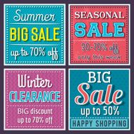 Square banners with sale offer vector