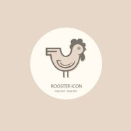 Rooster logo painted in black and white on a background