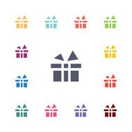 gift flat icons set