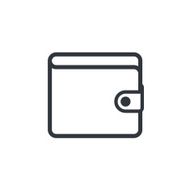 Wallet line icon purse outline symbol