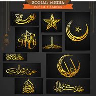 Eid Mubarak celebration social media ads or headers N5