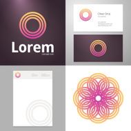 Design icon O element with Business card and paper template N2