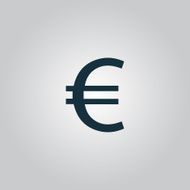 Euro flat icon Vector illustration N2