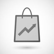 Shopping bag icon with a graph