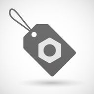 Shopping label icon with a nut