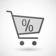 Shopping cart icon with a discount sign