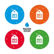 Sale price tag icons Discount symbols N46