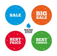 Sale icons Best choice price symbols N6
