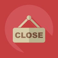 Flat modern design with shadow closed sign N2