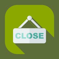 Flat modern design with shadow closed sign N3